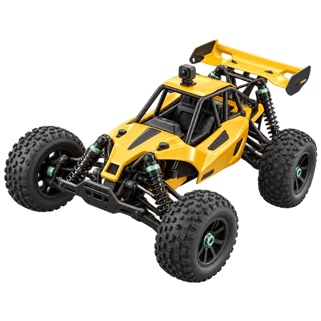An amber RC racing buggy — concept visual